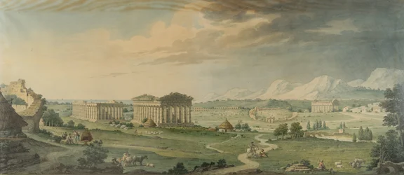 Uitzicht op de Magnifieke Ruïnes van de Oude Stad Pesto